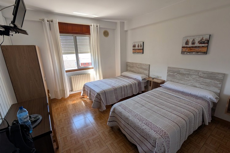 View of my private room at Hostal Bahía de Chapela, Camino Portuguese Coastal route