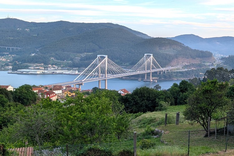 Rande Bridge crossing the waters of Vigo Bay