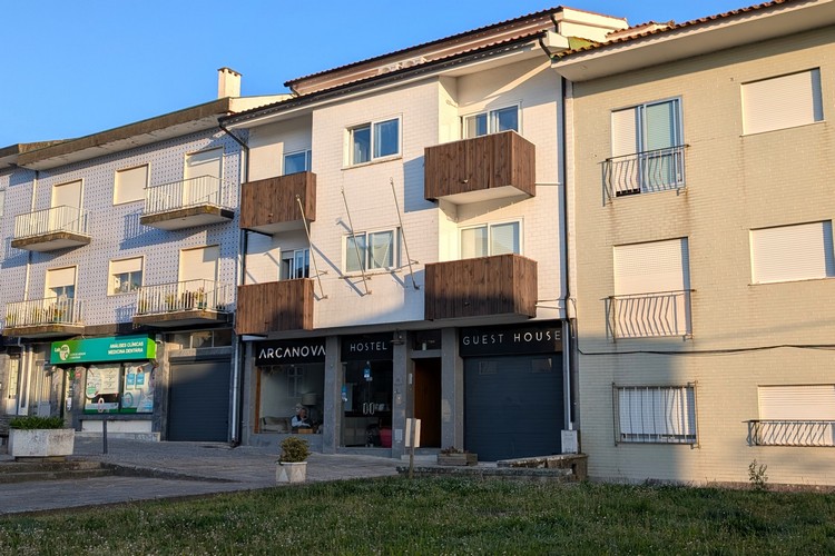 Exterior of Arca Nova Hostel in Caminha, Portugal