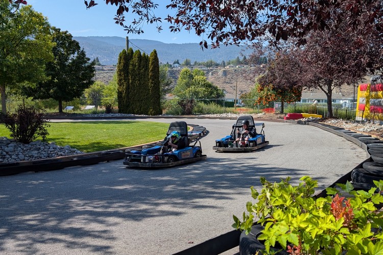 Go-Karts course at LocoLanding Adventure Park Penticton British Columbia Canada
