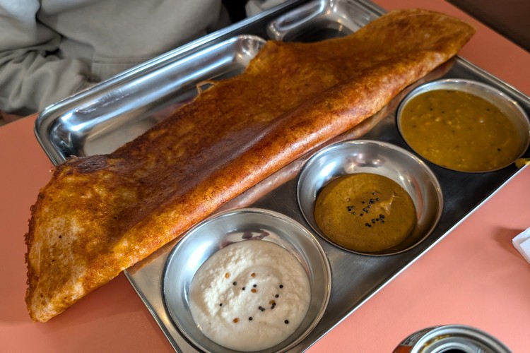 Savoury dosa at Dosa Vilas restaurant